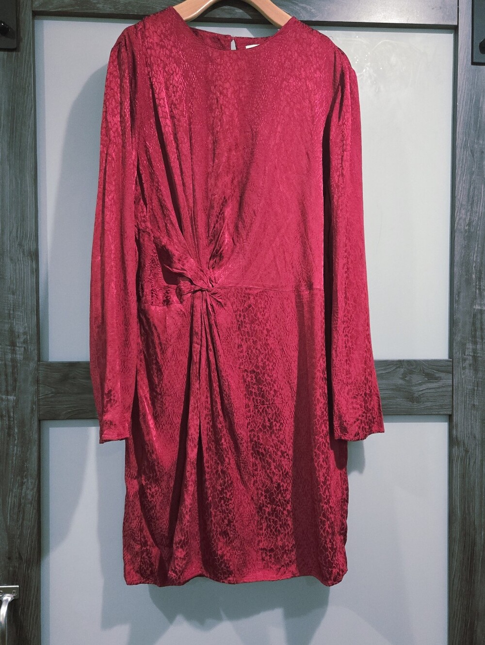 & Other Stories Jacquard Snake Print Knot Detail Mini Dress Size 12